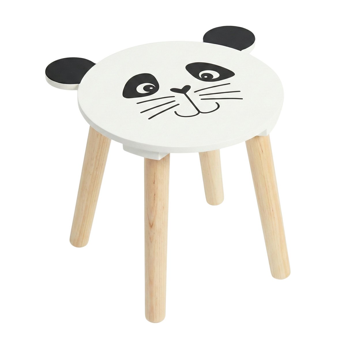 Drewniany stołek dziecięcy SAFARI z motywem zwierząt, 28 cm