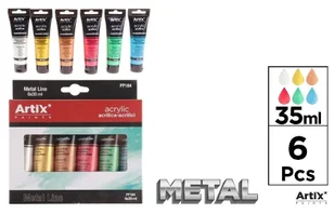 Farba akrylowa metal 35ml 6 kolorów - Farby i media malarskie - miniaturka - grafika 1