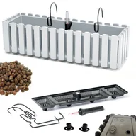 Donice - Skrzynka na balustradę DDEF600W Doniczka balkonowa + Keramzyt 1l - miniaturka - grafika 1