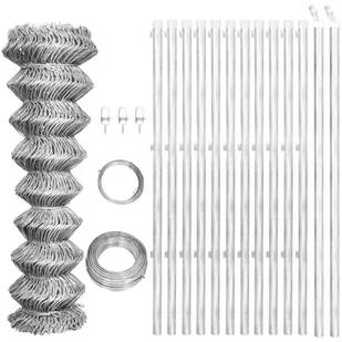 vidaXL Ocynkowana, metalowa siatka 25 x 1,25 m z słupkami - Ogrodzenia - miniaturka - grafika 1