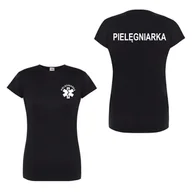 Odzież medyczna - T-shirt - pielegniarka koszulka medyczna damska czarna XXL - miniaturka - grafika 1