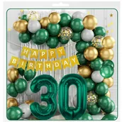 Balony i akcesoria - BALONY ZIELEŃ BUTELKOWA GIRLANDA BALONOWA ZESTAW 30 URODZINY ŚCIANKA - miniaturka - grafika 1