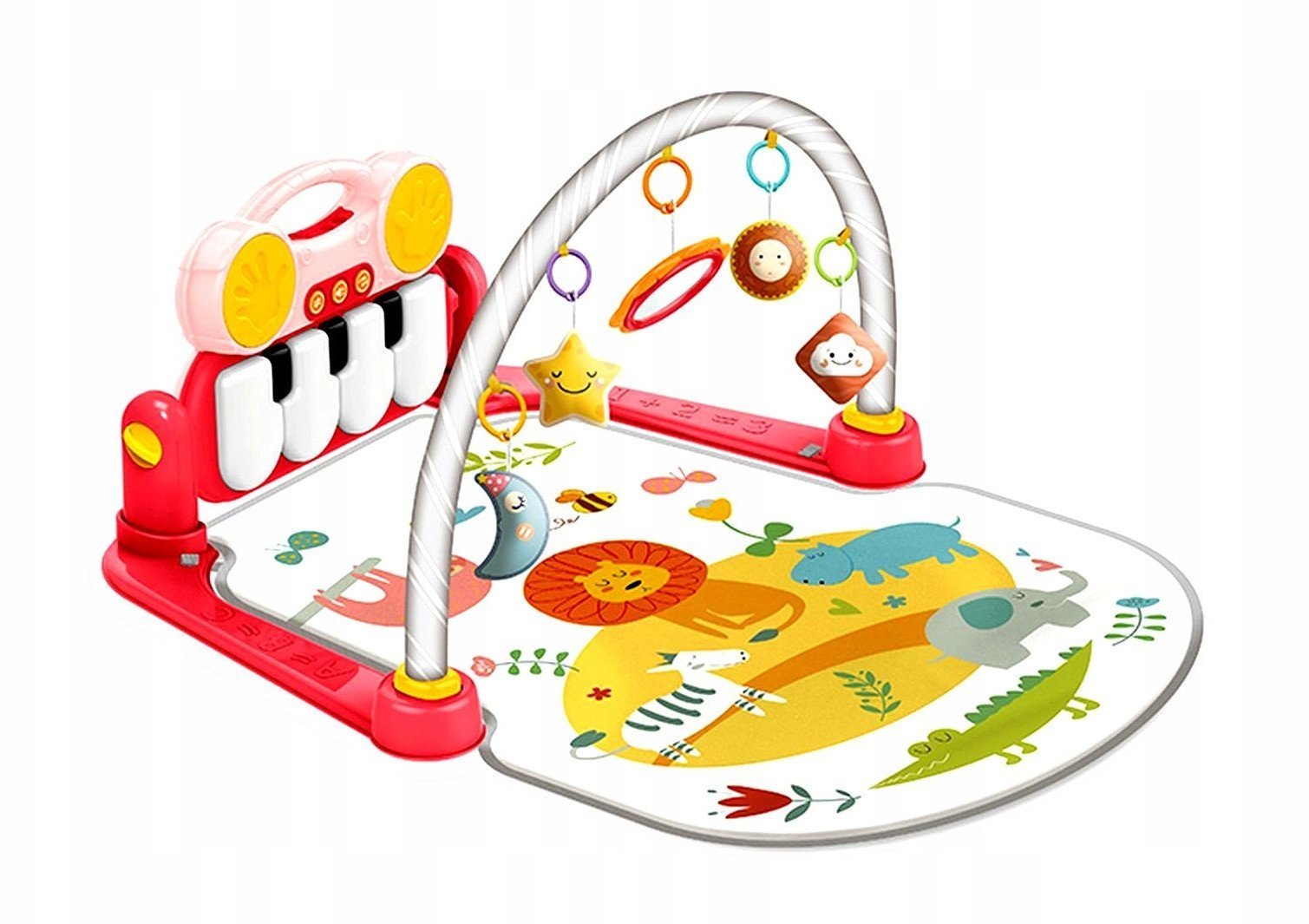 Mata dla niemowlÄ t z pianinkiem i zawieszkami rÃ³Å¼owa