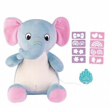 Zabawna Pluszowa Miękka Słonik Z Efektem Światłoczułym Naklejki I Latarka