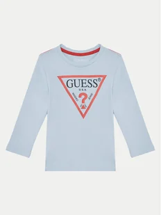 Guess Bluzka N84I24 K8HM0 Błękitny Regular Fit - Bluzki damskie - miniaturka - grafika 1