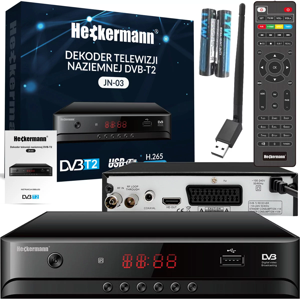 Tuner Dekoder DVB-T2 Heckermann JN-03