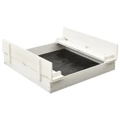 Place zabaw - Piaskownica, drewno jodłowe, biała, 95x90x15 cm - miniaturka - grafika 1