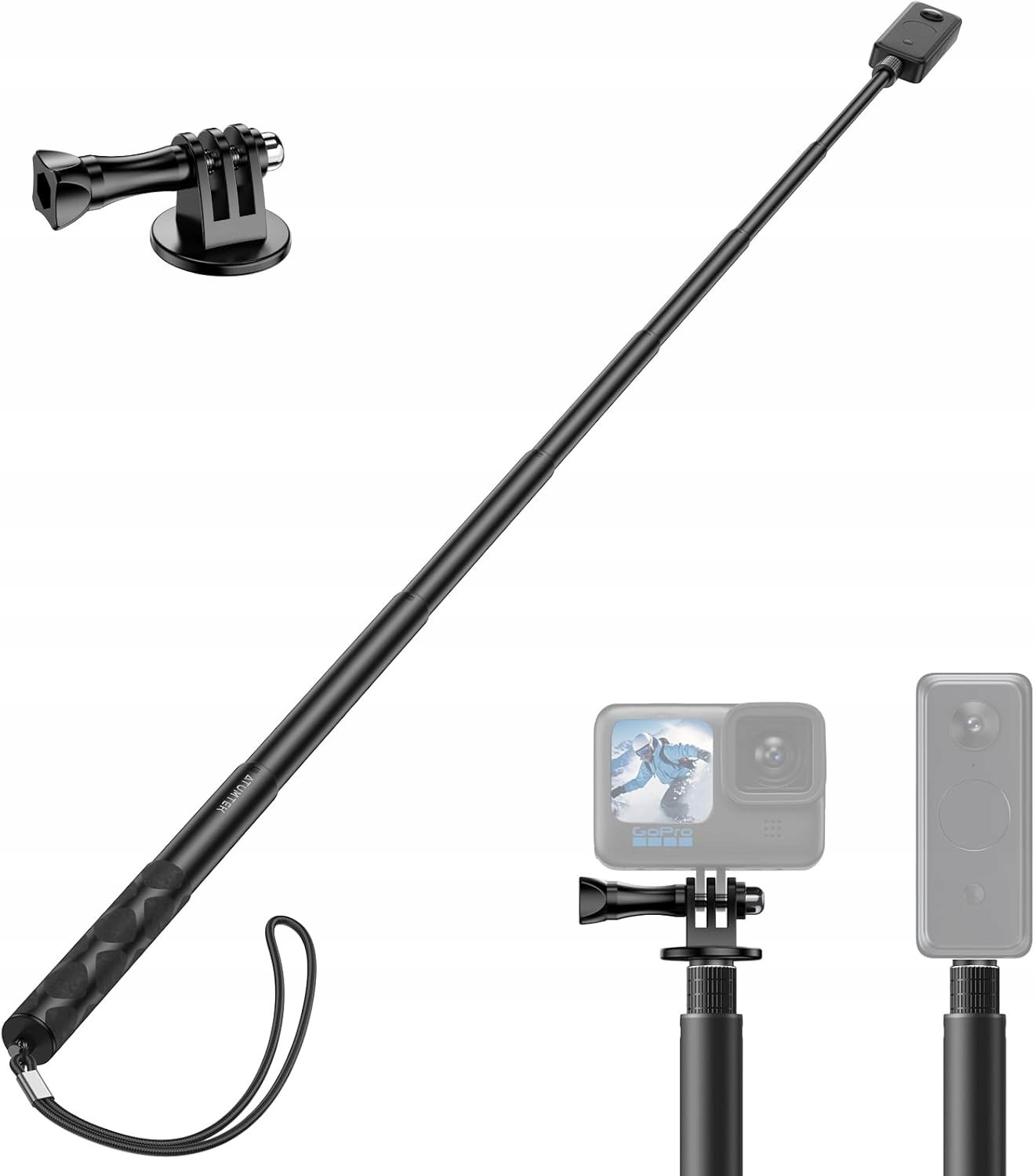 Atumtek Niewidoczny Kij Do Selfie 150 CM Kompatybilny z wszystkimi kamerami