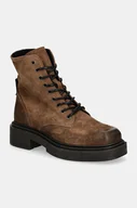 Botki damskie - Steve Madden botki zamszowe Chiney damskie kolor beżowy na płaskim obcasie SM11003204 - miniaturka - grafika 1