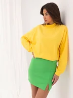 Bluzy damskie - Żółta dresowa bluza bawełniana Twist-S/M - miniaturka - grafika 1