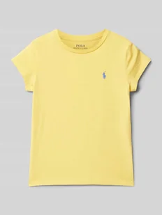 T-shirt z wyhaftowanym logo - Koszulki dla dziewczynek - miniaturka - grafika 1