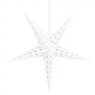 Bombki - Gwiazda świąteczna papierowa 3D 25 cm zawieszka choinkowa biała - miniaturka - grafika 1