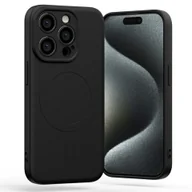 Etui i futerały do telefonów - Mercury MagSafe Semi-Silicone iPhone 15 Pro Max 6,7" czarny/black - miniaturka - grafika 1