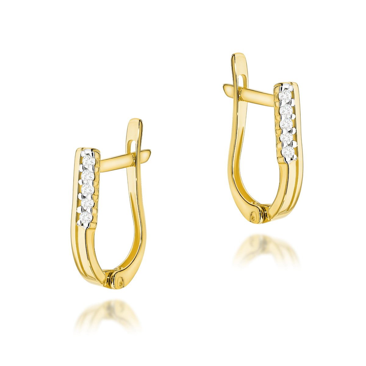 Złote kolczyki K0028 z diamentami żółte złoto pr. 585