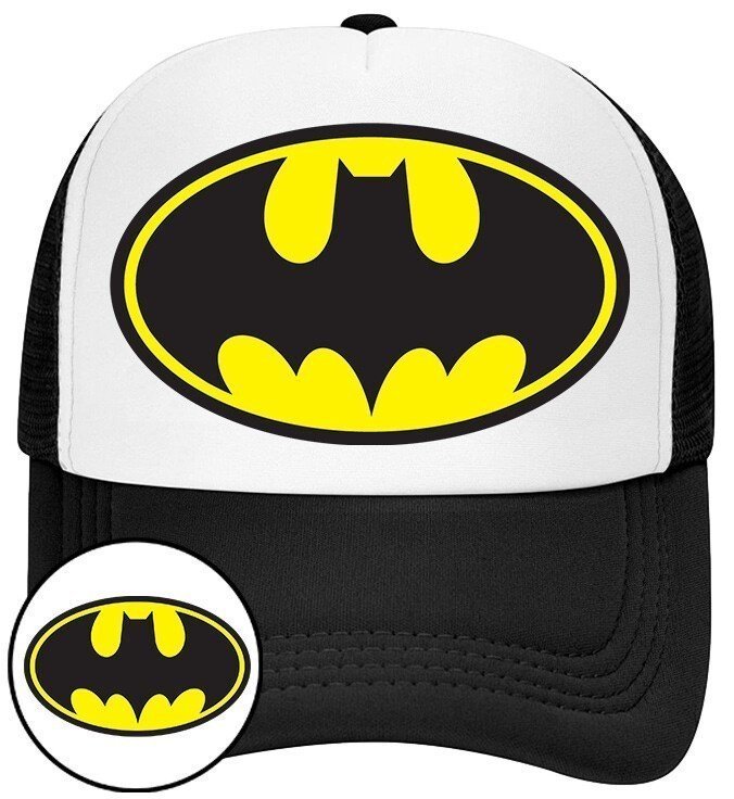 Czapka z Daszkiem Batman Czarna z Nadrukiem Na Lato Siatka Bejsbolówka