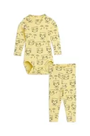 Dresy i komplety dla dziewczynek - Mini Rodini komplet niemowlęcy kolor żółty - miniaturka - grafika 1
