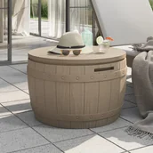 Skrzynie ogrodowe - vidaXL Ogrodowy schowek 3-w-1, jasnobrązowy, polipropylen - miniaturka - grafika 1