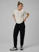 Spodnie sportowe damskie - 4F Spodnie dresowe joggery damskie - czarne XXL - miniaturka - grafika 1