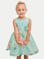 Sukienki i spódniczki dla dziewczynek - Abel & Lula Sukienka elegancka 5053 Zielony Regular Fit - miniaturka - grafika 1
