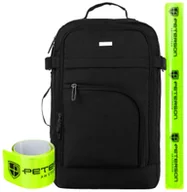 Torebki damskie - Plecak bagaż podręczny 40x20x25 do samolotu podróżny torba Wizzair Ryanair PETERSON czarny - miniaturka - grafika 1