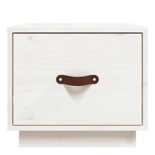 Szafki nocne, 2 szt., białe, 40x34x35 cm, lite drewno sosnowe - Szafki nocne - miniaturka - grafika 6