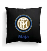 Poduszki dekoracyjne - Foto Poduszka Czarna INTER MEDIOLAN LOGO + IMIĘ - miniaturka - grafika 1