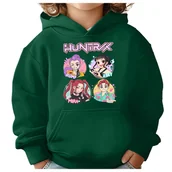 Bluzy dla dziewczynek - BLUZA DZIECIĘCA K-POPOWE ŁOWCZYNIE DEMONÓW HUNTRIX 110-116 Z KAPTUREM - miniaturka - grafika 1