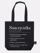 Torby i wózki na zakupy - NAUCZYCIELKA / torba bawełniana / czarna - miniaturka - grafika 1