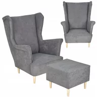 Fotele - Relaksacyjne Miejsce - Fotel Uszak z Podnóżkiem - miniaturka - grafika 1