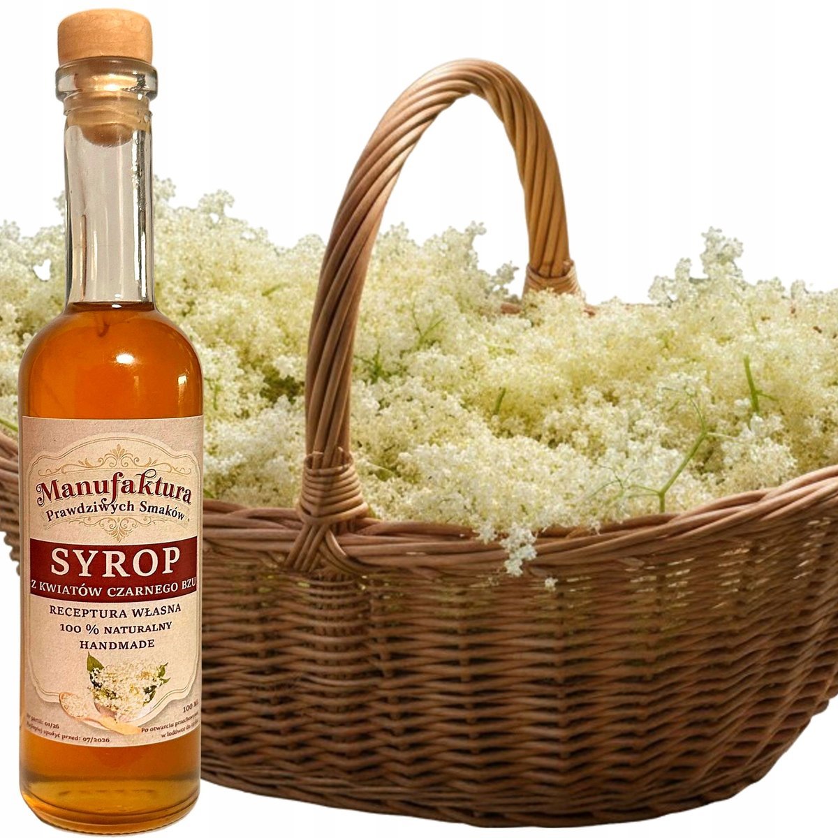 Syrop z KWIATÓW CZARNEGO BZU 100% naturalny do herbaty odporność 100ml