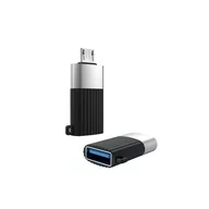 Złącza, przejściówki, adaptery - Xo Adapter Micro Usb do Usb czarny Otg - miniaturka - grafika 1