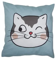 Poszewki na poduszki - Poszewka dekoracyjna dziecięca Cute pet 40x40 kot zielony - miniaturka - grafika 1