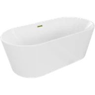 Wanny - Mexen Luna wanna wolnostojąca 140 x 75 cm, biała, przelew złoty - 52031407500-50 - miniaturka - grafika 1