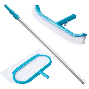 Zestaw Do Czyszczenia Basenu Kij Aluminiowy 29055+Szczotka 29053 +Siatka 29051 - Akcesoria do basenów - miniaturka - grafika 1