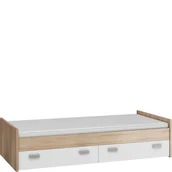 Łóżka dla dzieci i młodzieży - Łóżko 90 x 200 Niskie ze Stelażem KIT-04 Kitty MebloCross Craft Złoty / Craft Biały - miniaturka - grafika 1