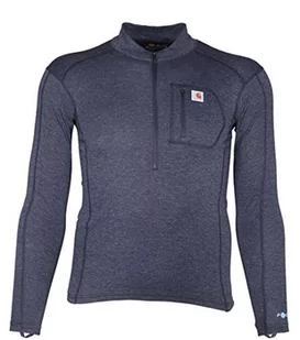 Carhartt Męski top podstawowy Force ciężki poliester wełna ćwierć-zamek warstwowy top, Navy Heather, XXL - Koszulki męskie - miniaturka - grafika 1