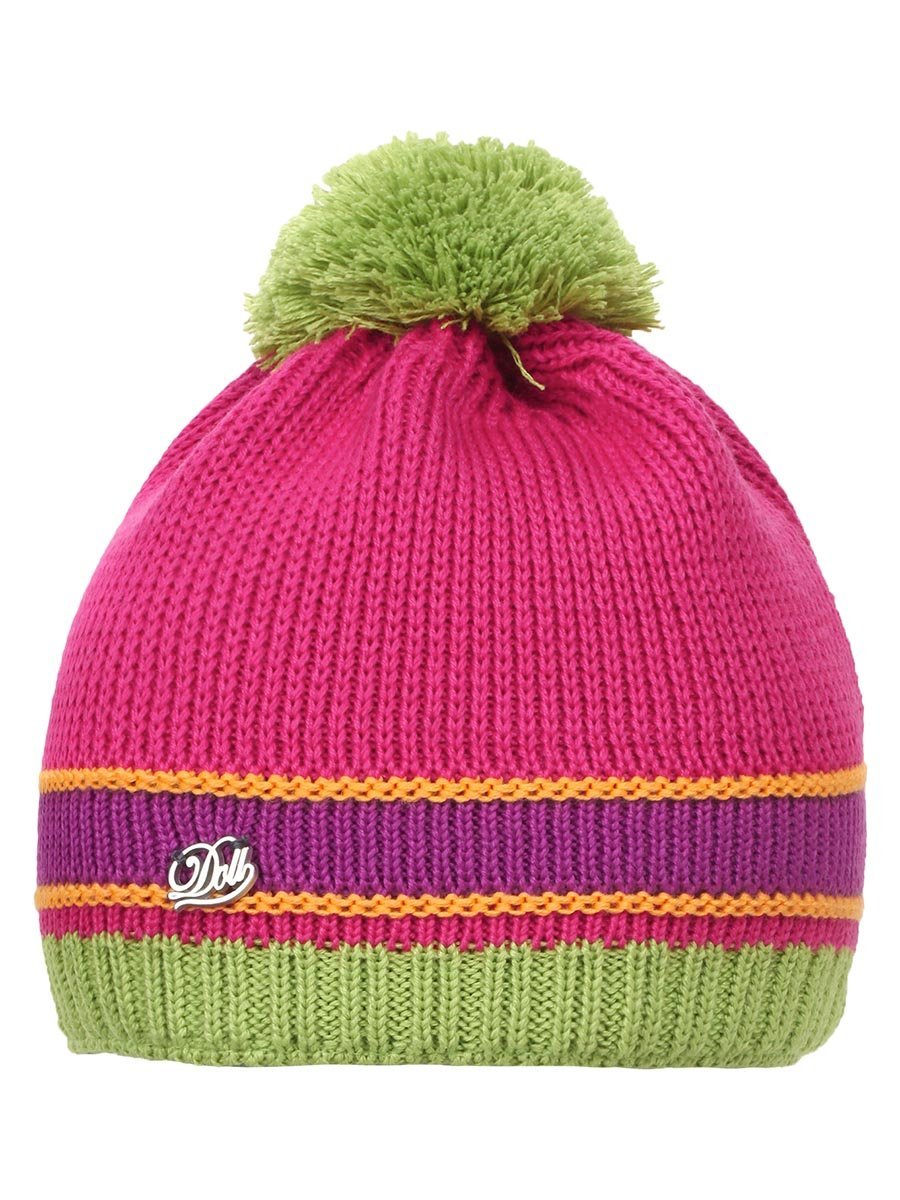 Dziewczęca czapka zimowa z pomponem różowa Doll