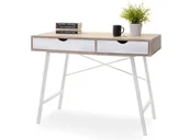 Biurka - Małe Biurko Do Pracy W Domu Falun Białe-Sonoma W Stylu Skandynawskim - miniaturka - grafika 1
