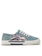 Buty dla dziewczynek - Pepe Jeans Tenisówki Brady Flag G PGS30563 Niebieski - miniaturka - grafika 1