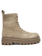 Botki męskie - Calvin Klein Jeans Trapery Lugged Lace Zip Boot Oxf Hr Su YM0YM01068 Beżowy - miniaturka - grafika 1