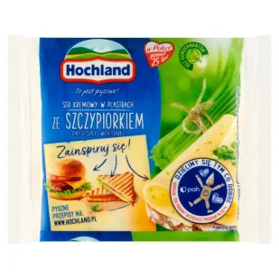 Hochland Ser Kremowy W Plastrach Ze Szczypiorkiem 130G - Szybkie dania obiadowe - miniaturka - grafika 1