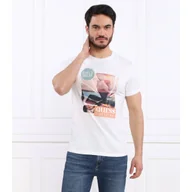 Koszulki męskie - GUESS T-shirt SUNSET FLOWER | Slim Fit - miniaturka - grafika 1