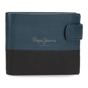 Pepe Jeans Podwójny poziomy portfel z zamknięciem na zatrzask, niebieski, 11 x 8,5 x 1 cm, niebieski, rozmiar uniwersalny, niebieski, Einheitsgröße, Poziomy portfel z zapięciem na zatrzask - Portfele - miniaturka - grafika 1