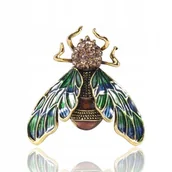 Broszki - Mucha z cyrkoniami Broszka - miniaturka - grafika 1