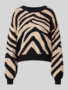 Sweter z dzianiny z okrągłym dekoltem model ‘CHARLOTT’ - Swetry damskie - miniaturka - grafika 1