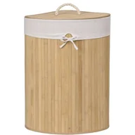 Kosze na bieliznę - Kosz narożny na pranie bambusowy 60L naturalny - miniaturka - grafika 1