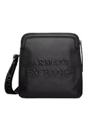 Torby męskie - Armani Exchange Męskie logo Panarea, Big Embossed Logo Flat, Black, czarny - miniaturka - grafika 1