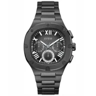 Zegarki męskie - Czarny zegarek męski Guess Headline z bransoletką GW0572G3 - miniaturka - grafika 1