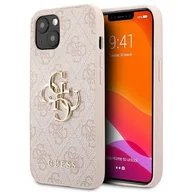 Etui i futerały do telefonów - Guess Obudowa dla telefonów komórkowych 4G Metal Logo na Apple iPhone 13 GUHCP13M4GMGPI Różowy - miniaturka - grafika 1
