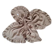 Koce i narzuty dla dzieci - Koc muślinowy z falbanką czterowarstwowy 110x85cm „cappuccino” - miniaturka - grafika 1